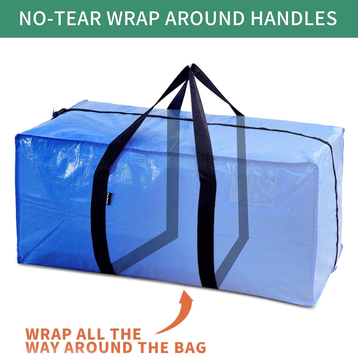Moucas – Paquete de 7 bolsas de mudanza resistentes extra grandes, bolsas de embalaje para mudanzas, bolsas de mudanza azules con asas reforzadas y