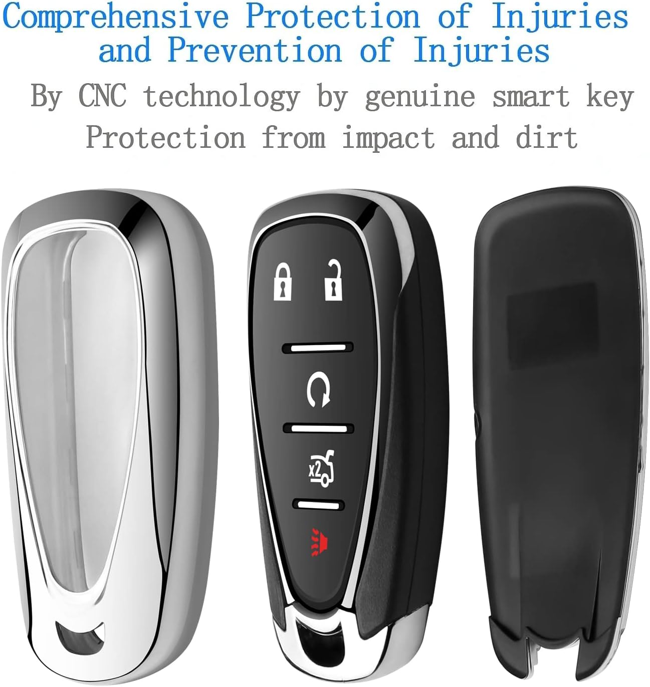 Tukellen Funda para llavero Chevrolet de TPU suave, protección completa, compatible con Chevy Equinox Traverse Malibu Camaro Cruze Blazer Spark