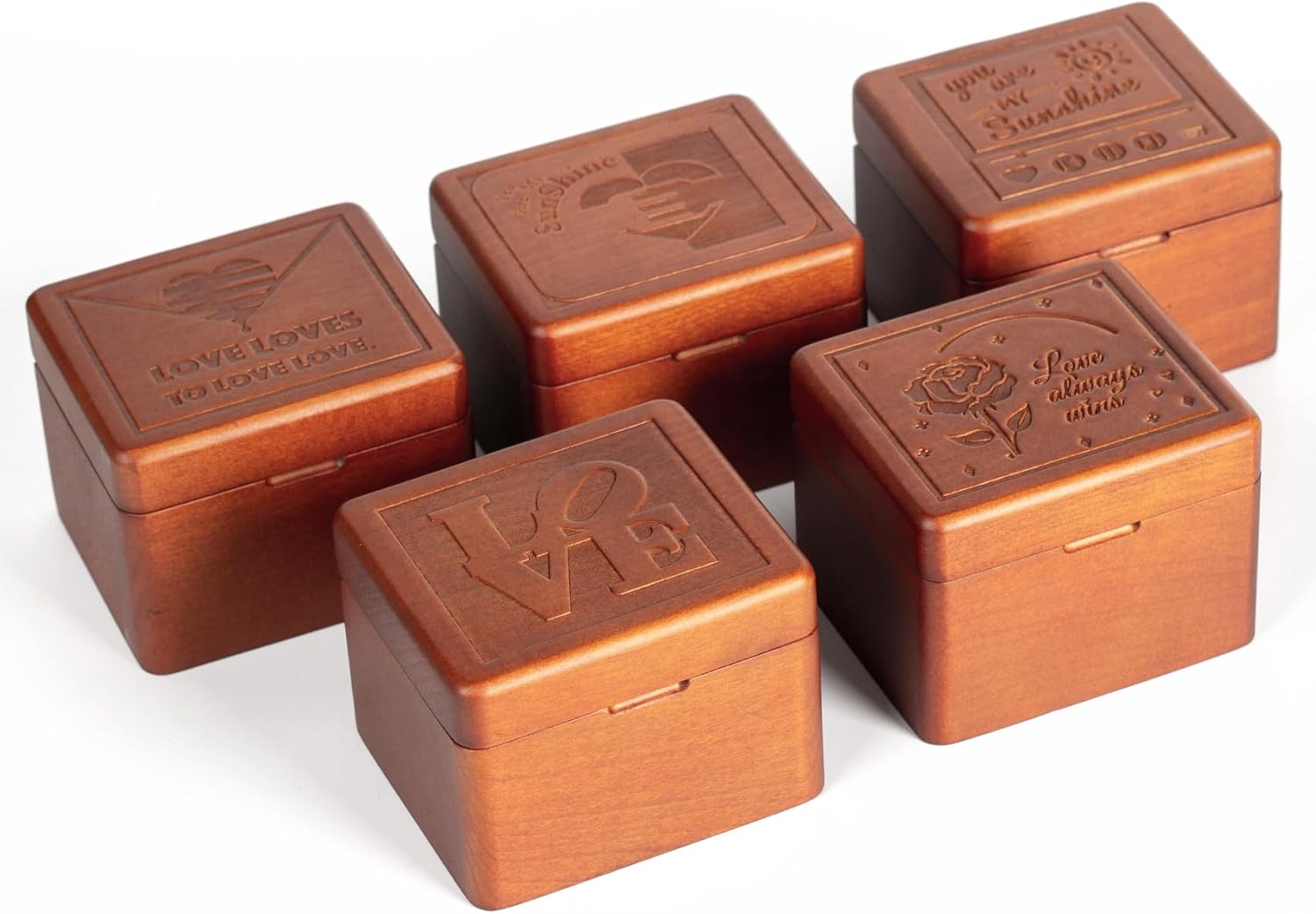 Caja de música de madera maciza con mecanismo de cuerda antigua, caja musical grabada con espejo, regalo de Navidad, cumpleaños, día de San Valentín