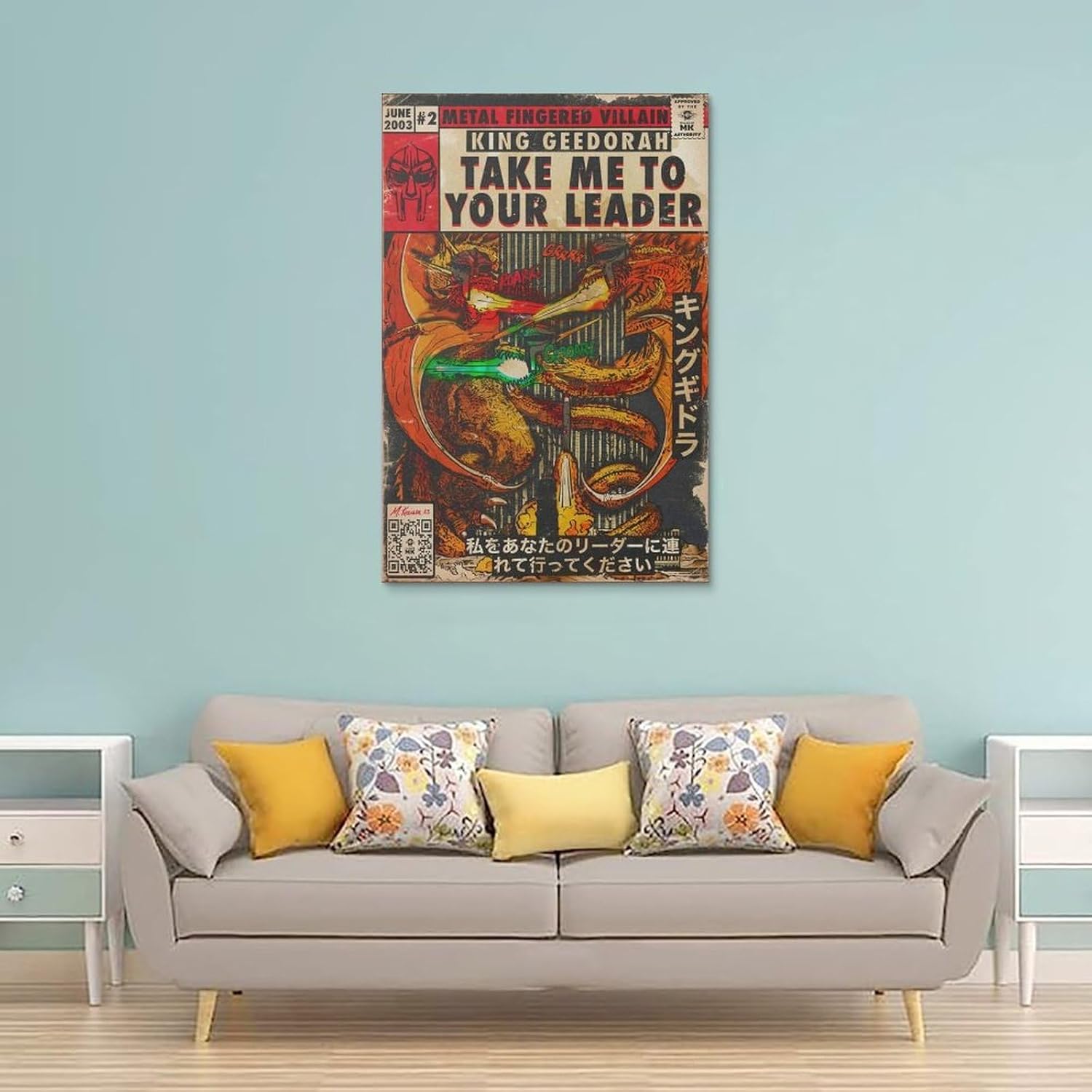 MF Doom – Póster de rapero hip-hop, cómic, portada de álbum, pósteres para habitación, estética, arte de pared, decoración de dormitorio, 12 x 18