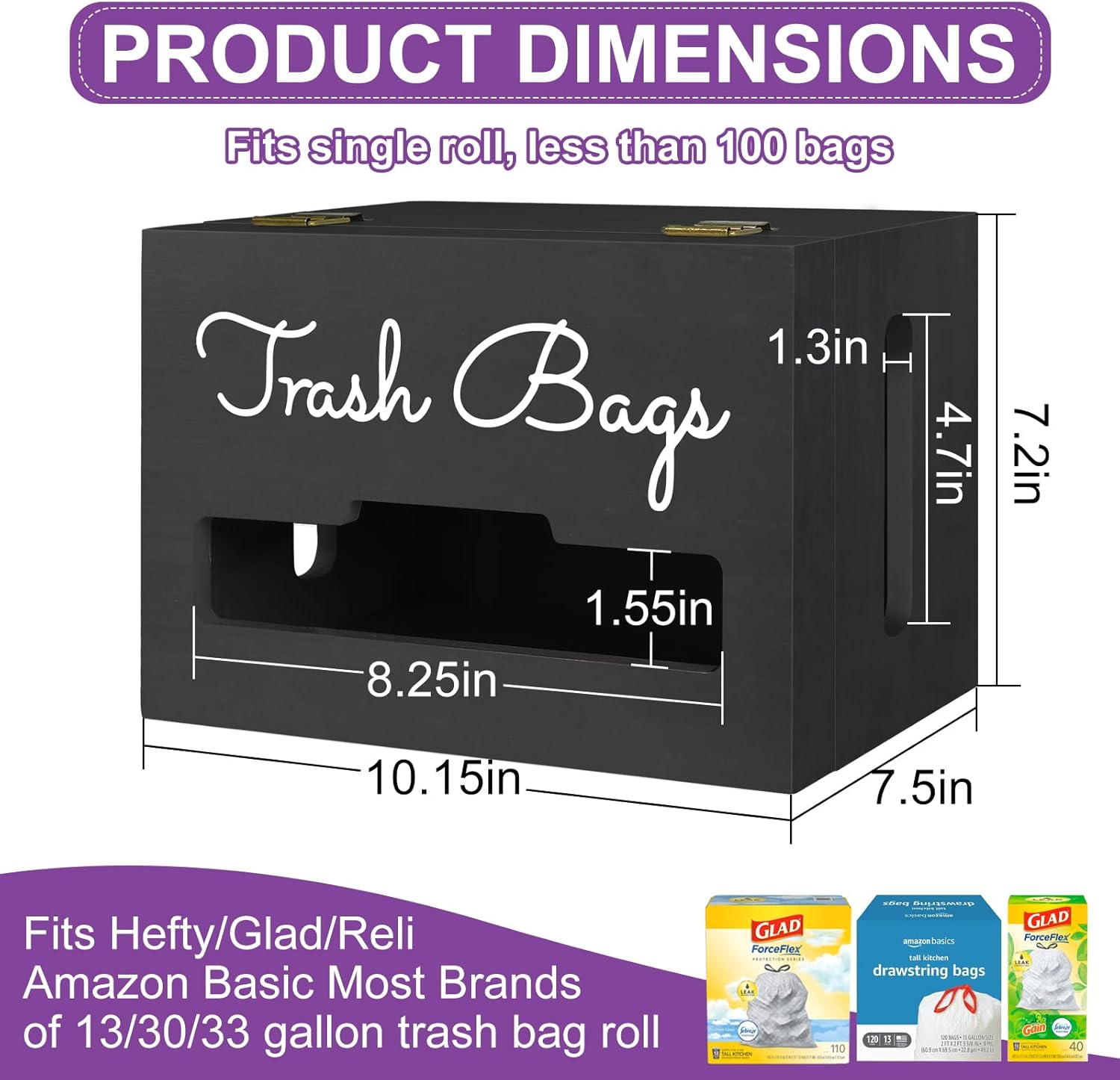 Dispensador de bolsas de basura extragrande, soporte de bolsa de plástico montado en la pared, soporte para bolsa de basura para gabinete, soporte