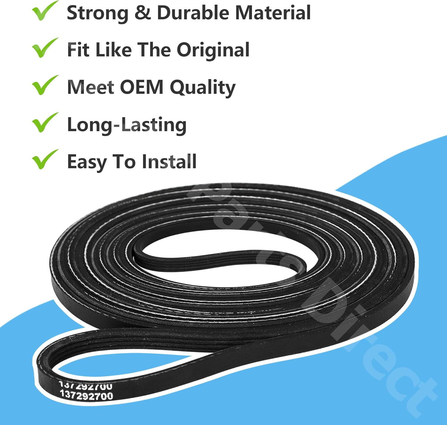 WE12M29 WE03X29897 – Correa de secadora compatible con GEHotpoint, repuesto para correa de transmisión de tambor de secadora WE12M22, 137292700,
