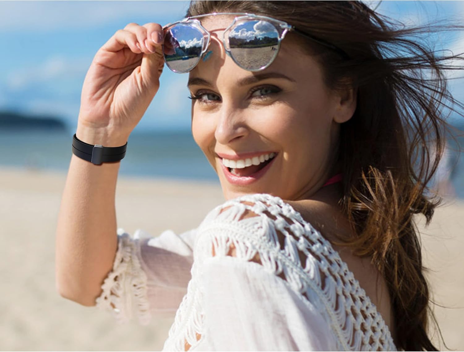 Compatible con Amazfit Bip 5 Band, Lamshaw – Correa deportiva de repuesto de silicona suave con hebilla magnética de 0.86 pulgadas, compatible con
