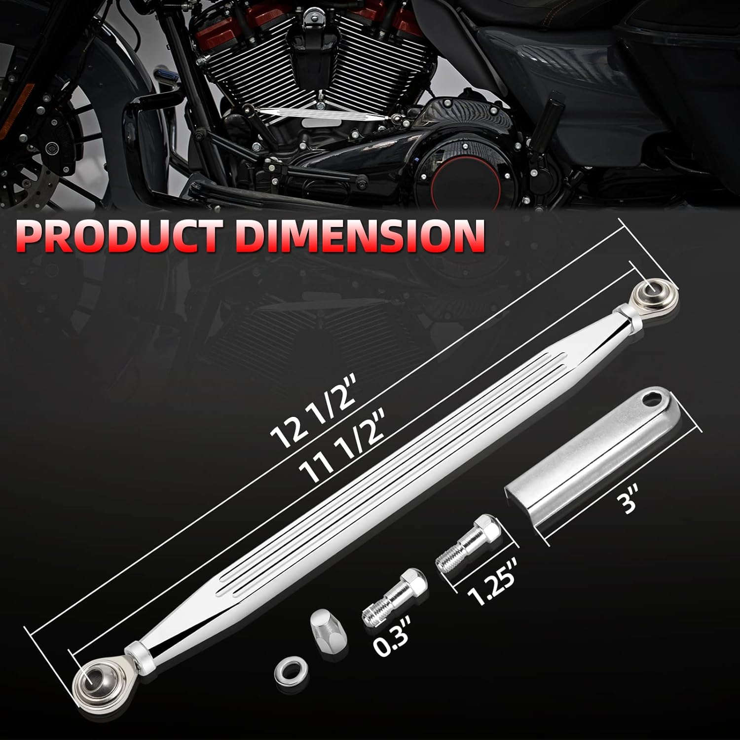 Amazicha Varillaje de cambio cromado compatible con Harley Davidson Softail Dyna Road King Electra Glide Street Glide Touring 1980-2024