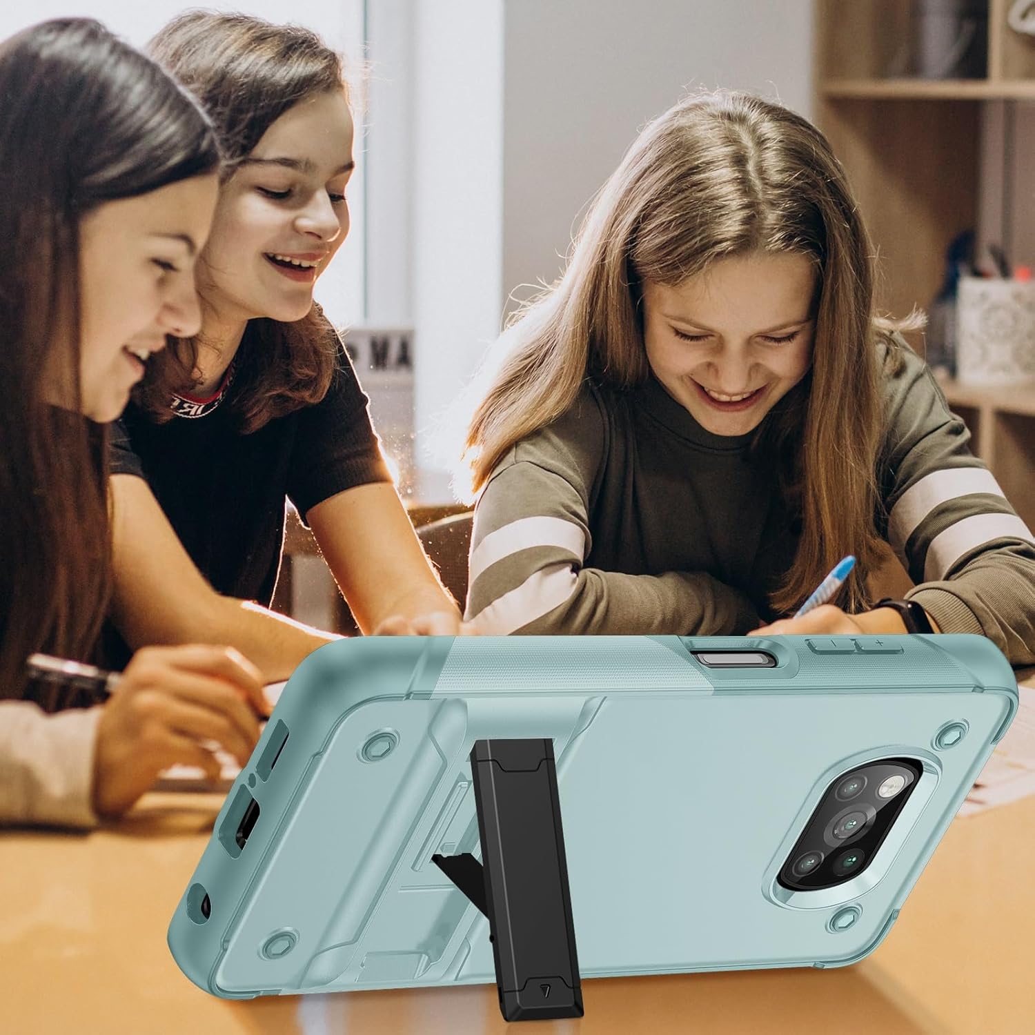 Funda protectora militar compatible con Xiaomi Poco X3 NFCPoco X3Poco X3 Pro con soporte, funda resistente de protección de cuerpo completo a prueba