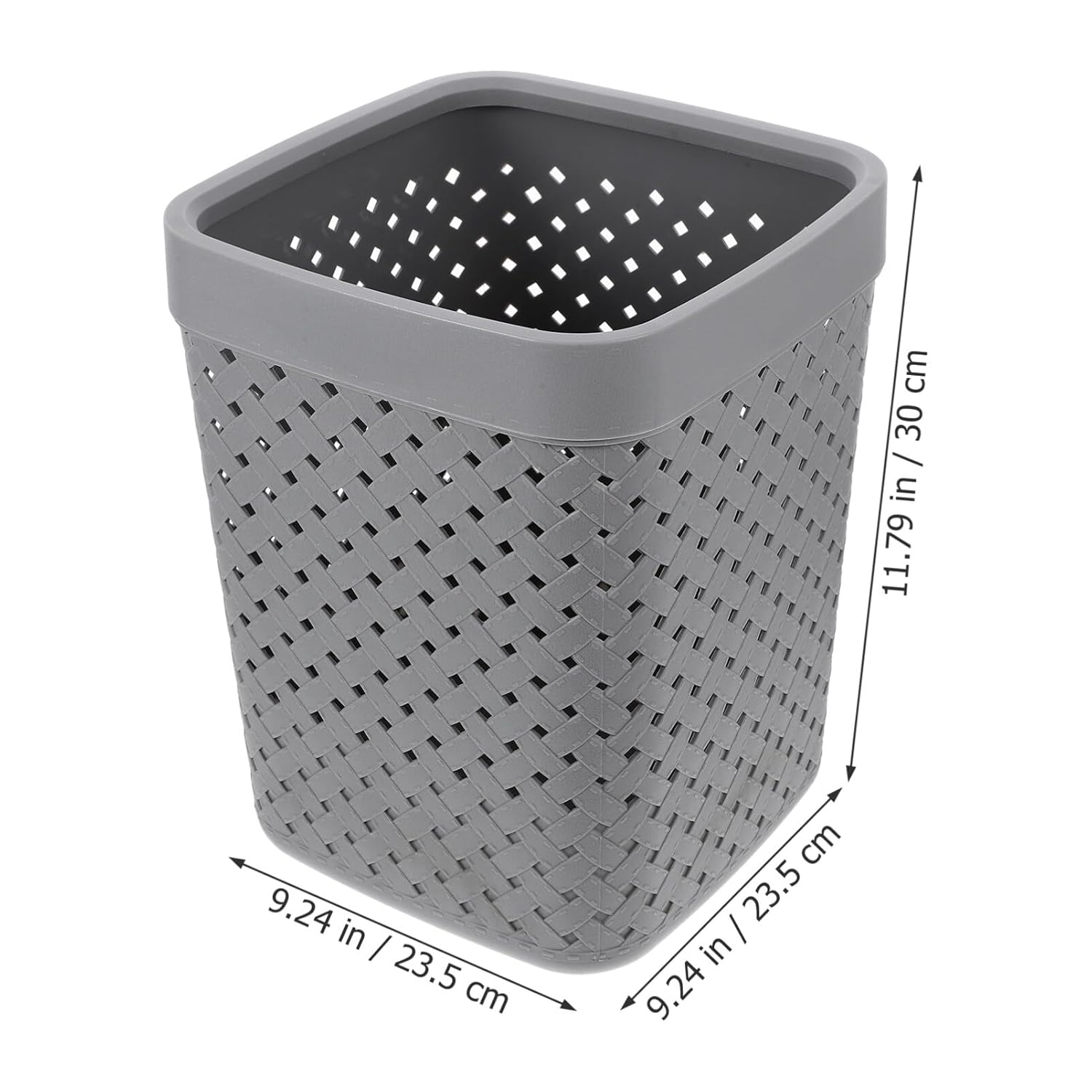 NUOBESTY Cubo de basura cuadrado de malla con parte superior abierta, contenedor de basura, cesta de reciclaje para baños, lavandería, cocinas,