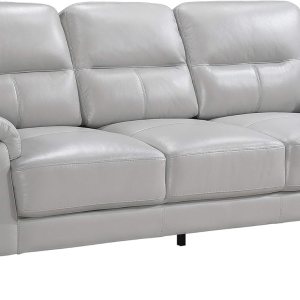 Homelegance Sofá de cuero de 89″, gris plateado Homelegance Sofá de cuero de 89″, gris plateado