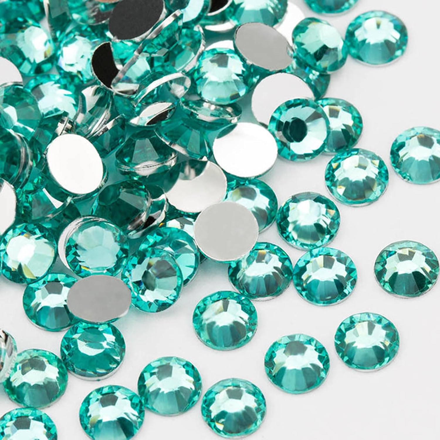 10000 diamantes de imitación de resina de 0.118 pulgadas con parte trasera plana para manualidades, diamantes de imitación aguamarina con parte
