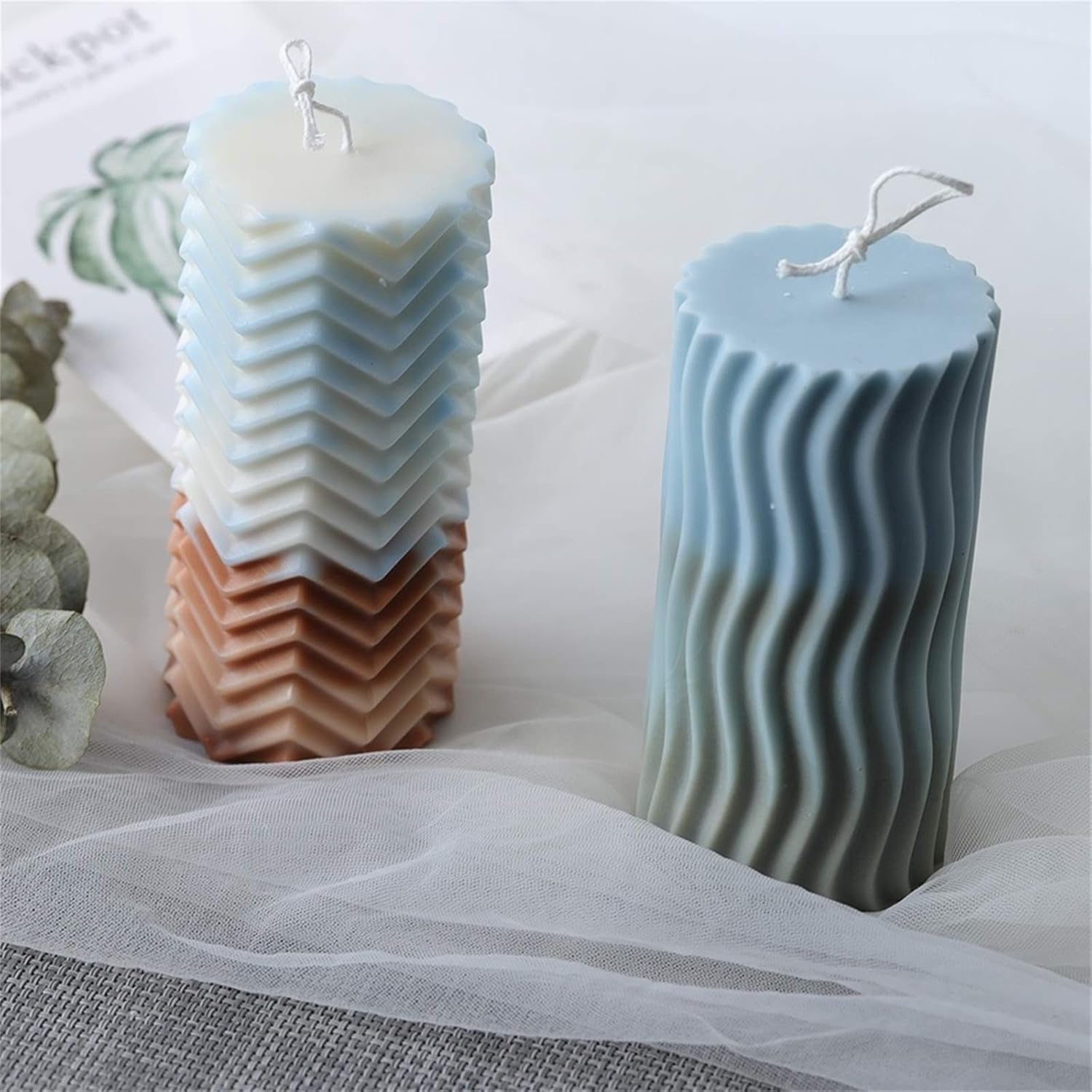 Moldes de silicona cilíndricos creativos, moldes para hacer velas, moldes de velas perfumadas de silicona para manualidades o moldes de jabón para