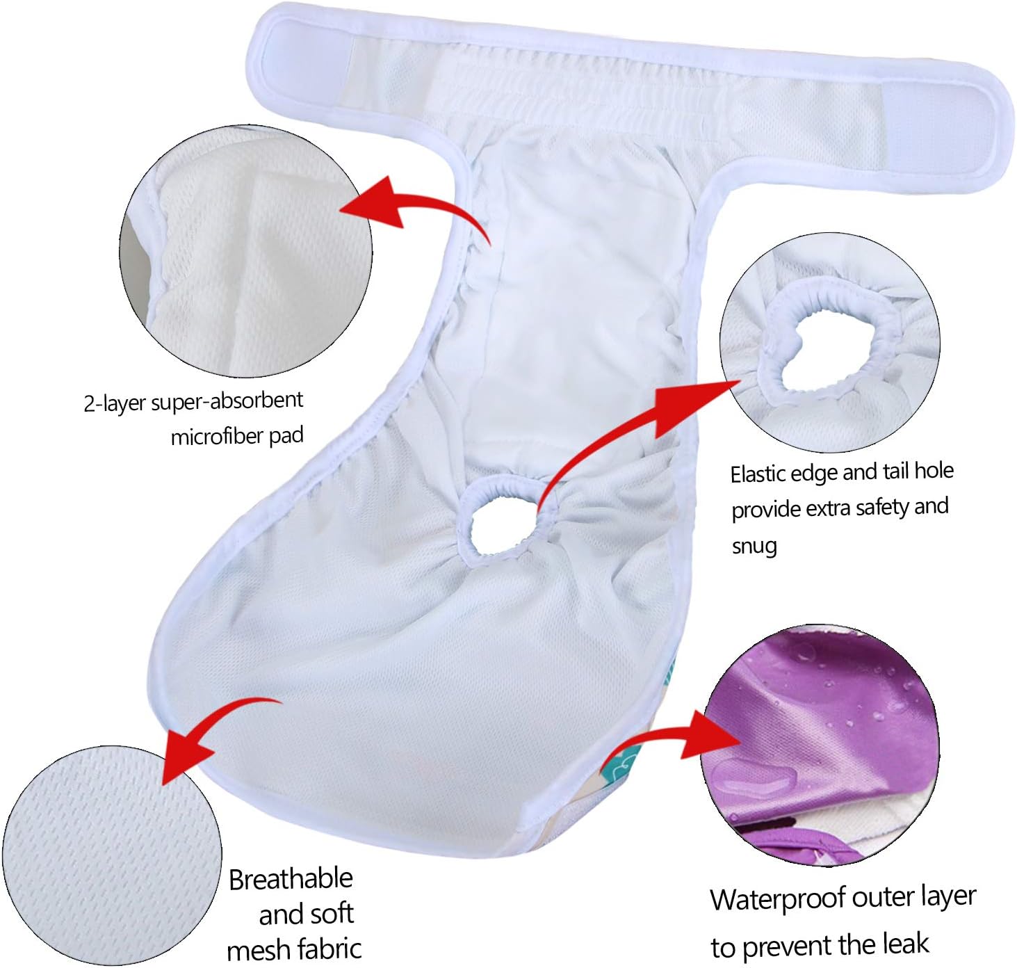 Teamoy  Pañales lavables para perros hembras, reutilizables, súper absorbentes y cómodos