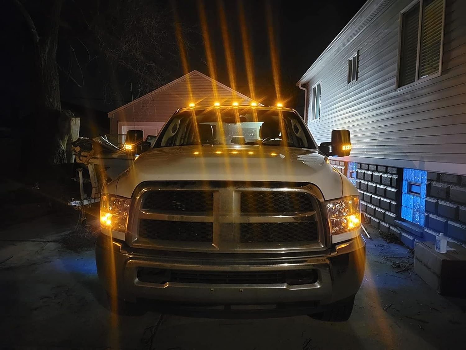 iJDMTOY Kit de montaje de luces LED ámbar de lente transparente para techo de cabina compatible con DodgeRAM ChevroletGMC Ford Toyota Trucks, juego