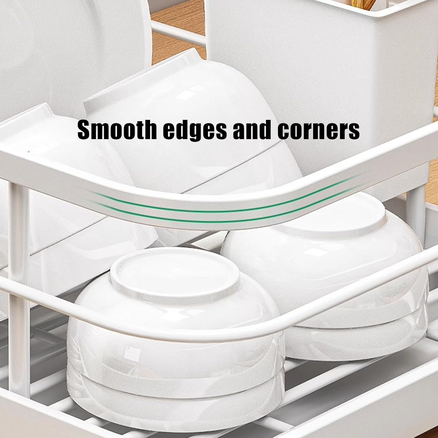 HM&DX Escurridor de platos para encimera de cocina, escurridor de platos de acero inoxidable con soporte para tazas, estante para platos que ahorra