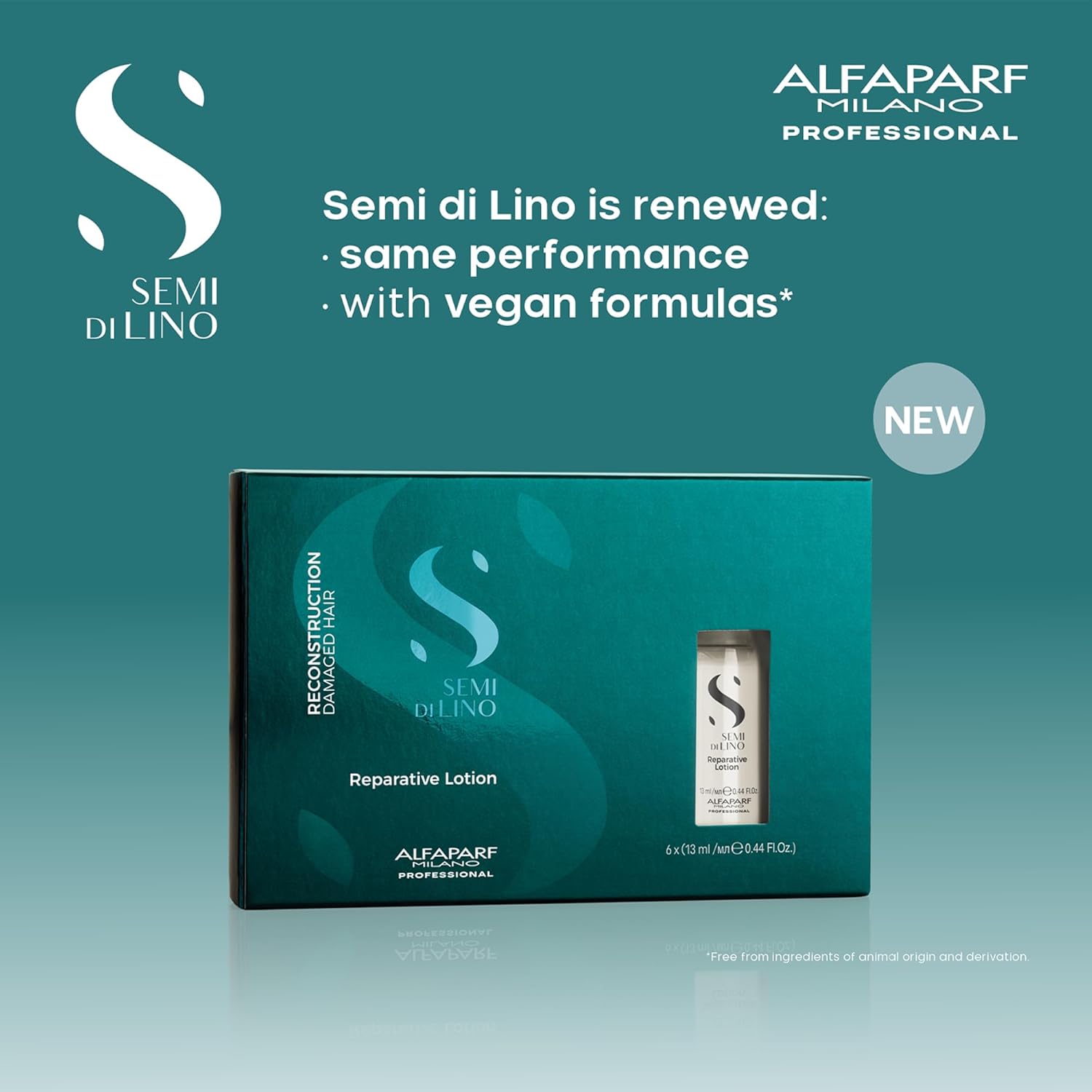 Alfaparf Milano Semi di Lino Reconstruction Loción reparadora para cabello dañado – Repara, proporciona brillo y suavidad, añade cuerpo – Incluye 6