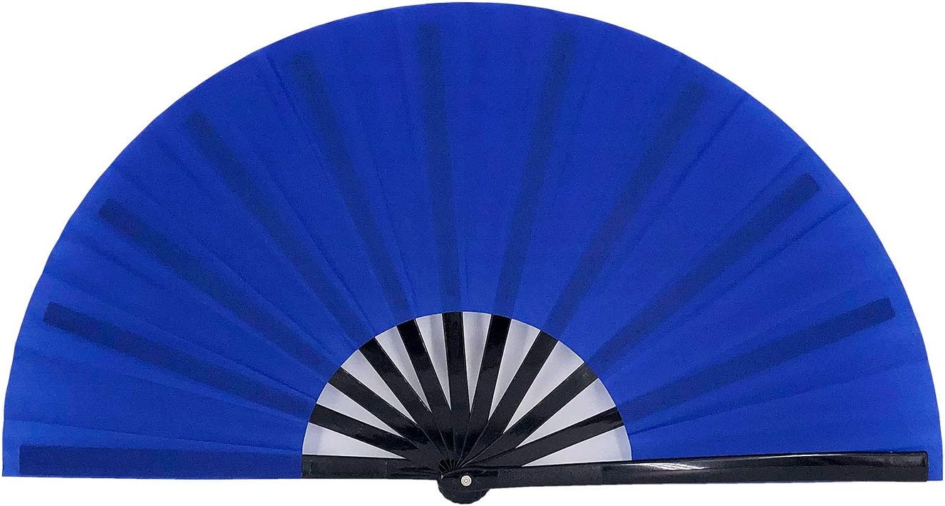Abanicos plegables grandes, abanicos de mano para mujeres y hombres, ventiladores plegables de mano japoneses chinos para festivales de música, EDM,
