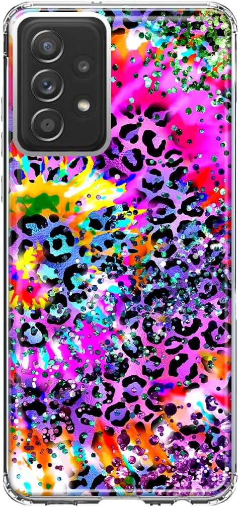 MUNDAZE – Case for Samsung Galaxy A52 Slim Hybrid Shockproof Hard Shell Soft TPU Heavy Duty Protective Phone Cover – Vibrant Pink Purple Tie Dye