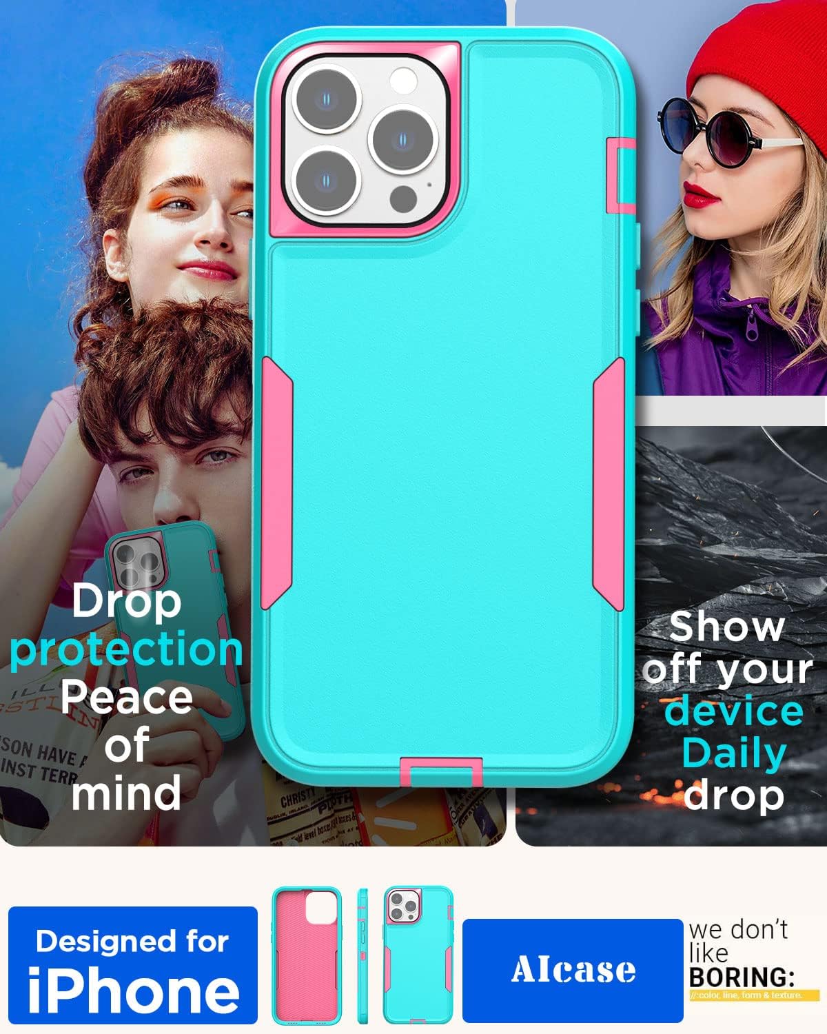 AICase Funda para iPhone 1212 Pro, soporte magnético para automóvil, resistente de 2 capas, duradero, protección de grado militar, a prueba de