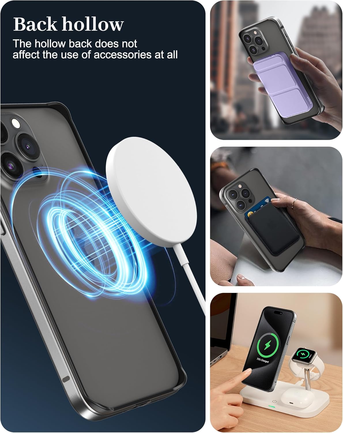 Funda delgada de metal para iPhone 15 Pro de 6.1 pulgadas, interior de TPU suave + parachoques chapado en metal, compatible con carga inalámbrica,
