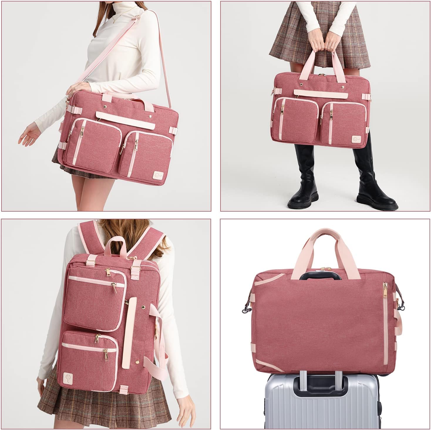 seyfocnia Mochila convertible 3 en 1 para laptop, mochila de mensajero, bolsa de mano, maletín, mochila para computadora