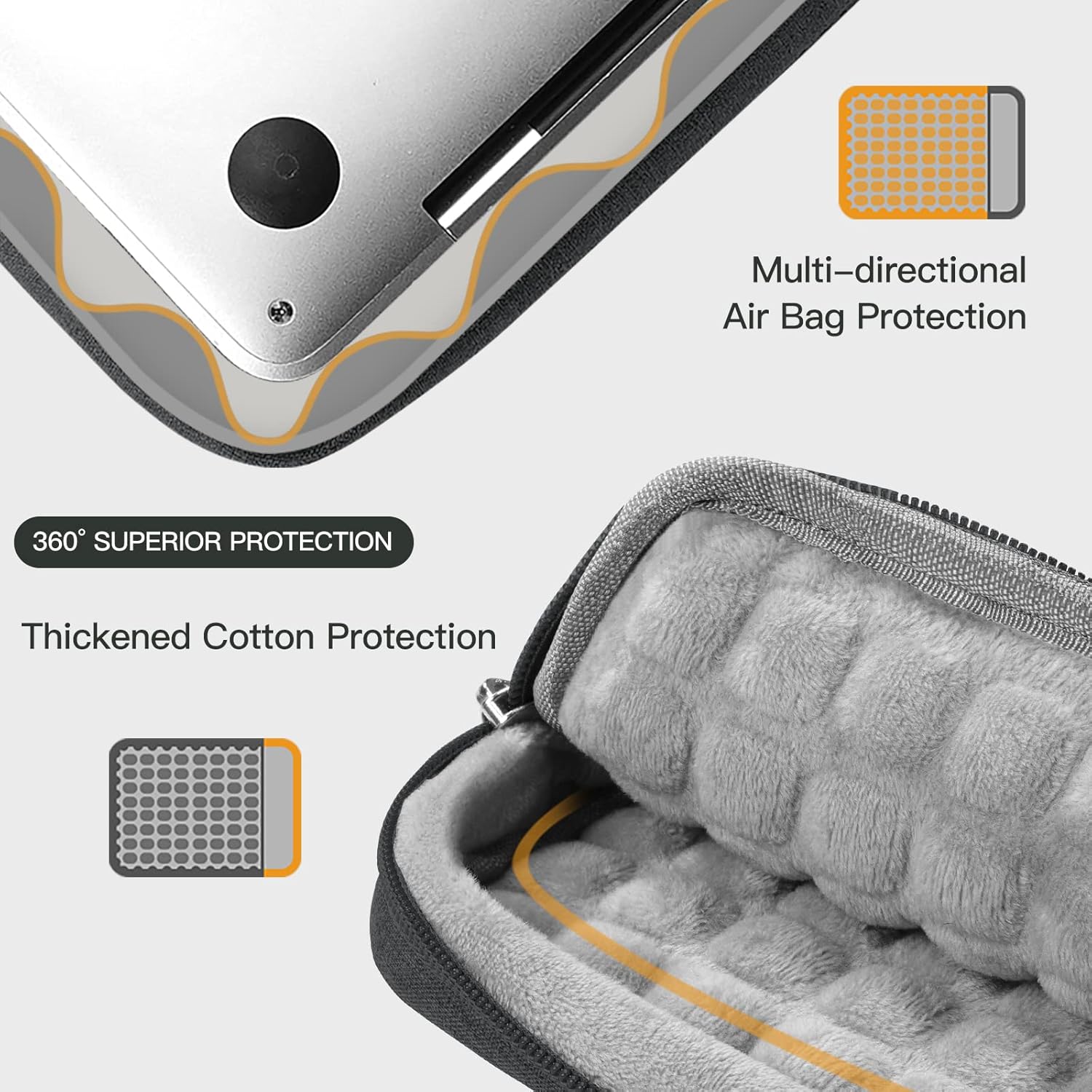Funda protectora de 360 para laptop de 15.6 a 16.1 pulgadas, bolsa portátil para HP Dell Asus Acer Gaming Notebook con carcasa rígida, funda