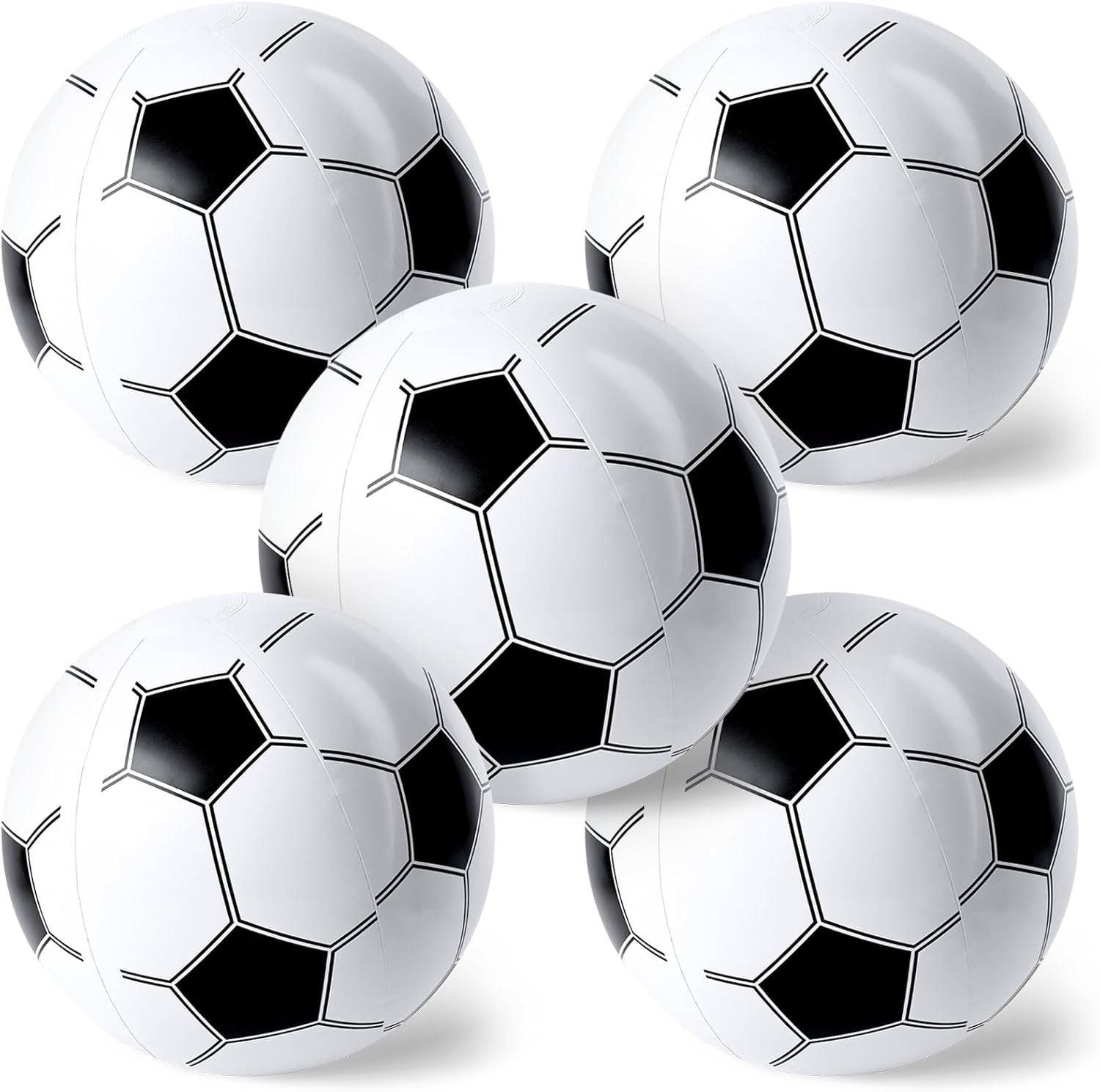 POPLAY 5 bolas inflables, pelotas inflables de playa de fútbol de 12 pulgadas para niños, recuerdos de fiesta de verano, piscina, juego de playa