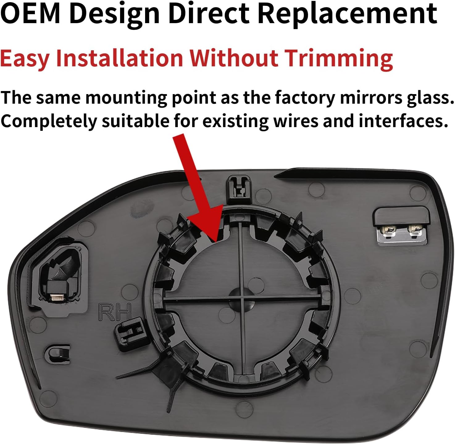 Espejo lateral del pasajero de repuesto para Ford Explorer 2020 2021 2022 2023 – Espejo lateral derecho, espejo retrovisor de vidrio con calefacción