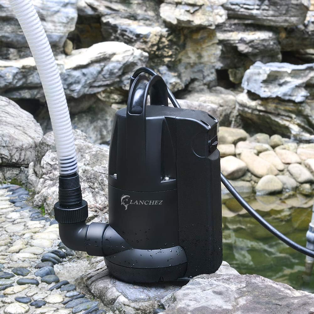 Bomba sumergible de sumidero de agua de 12 HP 3330 GPH con interruptor de flotador integrado para transferencia de drenaje de agua limpia, cable de