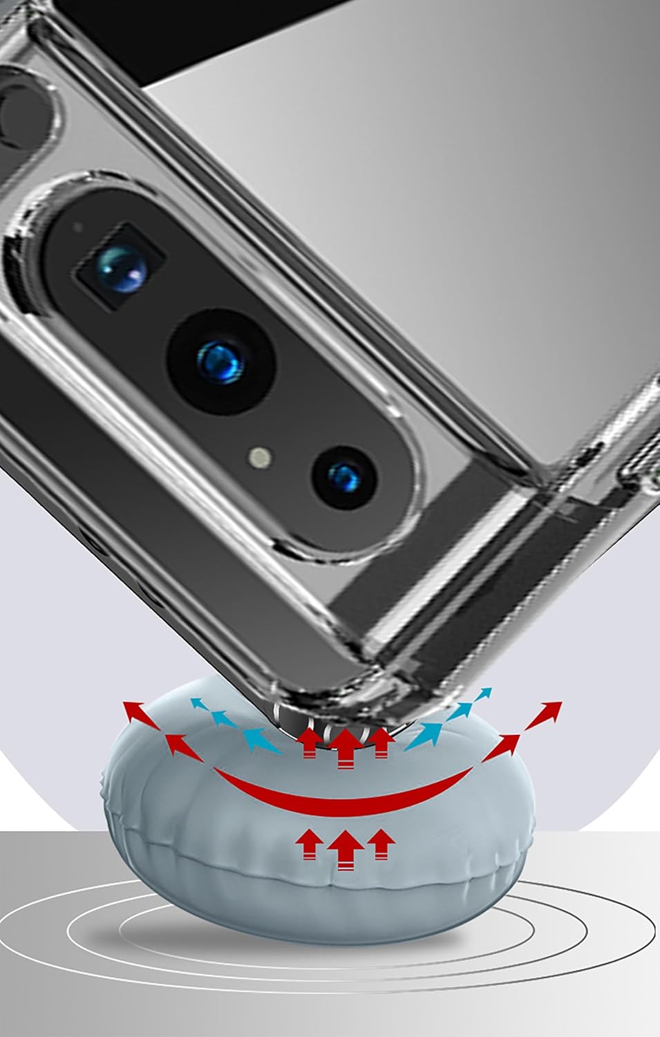 Pixel 8 Funda transparente de TPU suave absorción de impactos delgada, ligera, a prueba de golpes, funda protectora híbrida compatible con Google