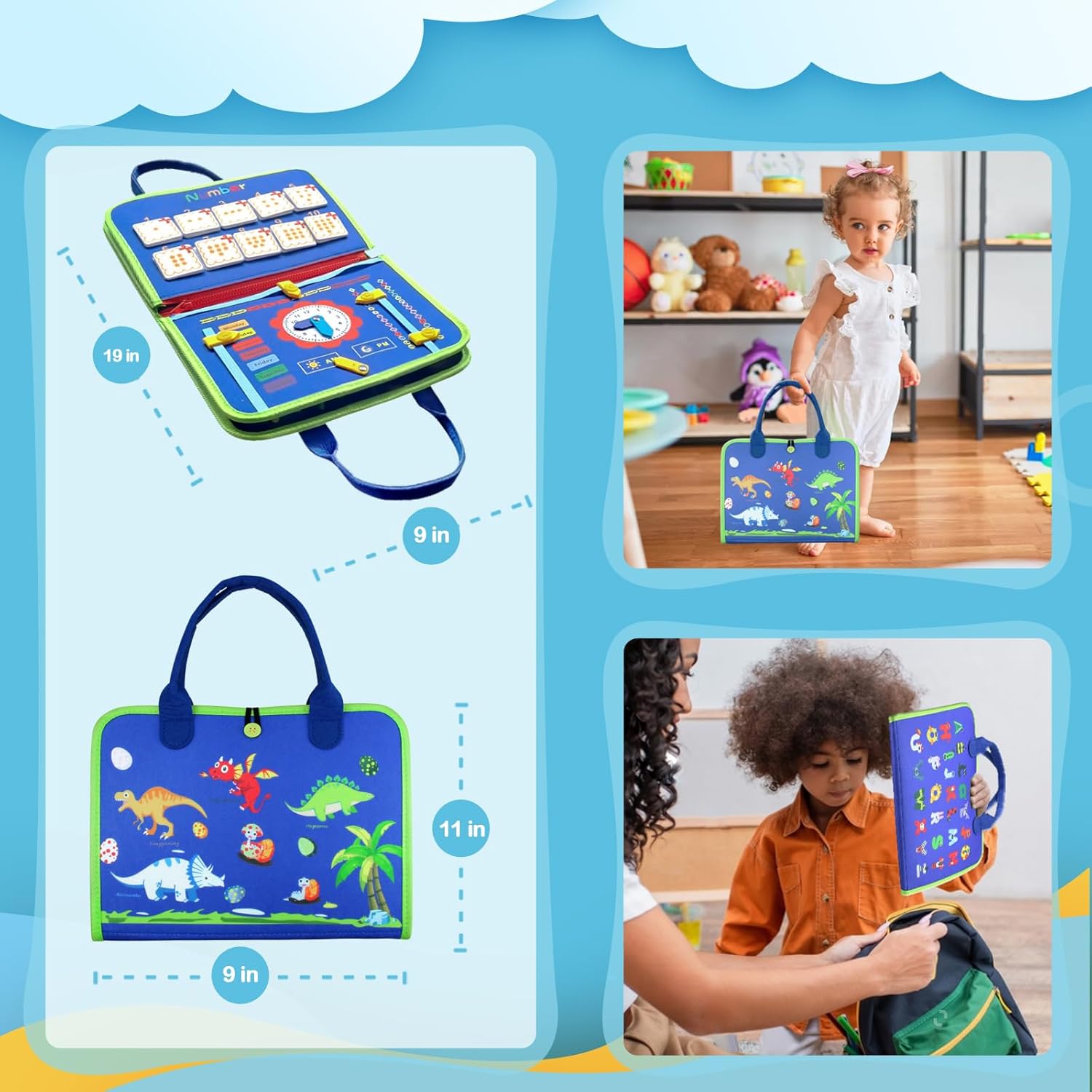 Juguetes de mesa de alta tecnología, libro ocupado para niños pequeños de 1 a 5 años, libro sensorial Montessori educativo para actividades de