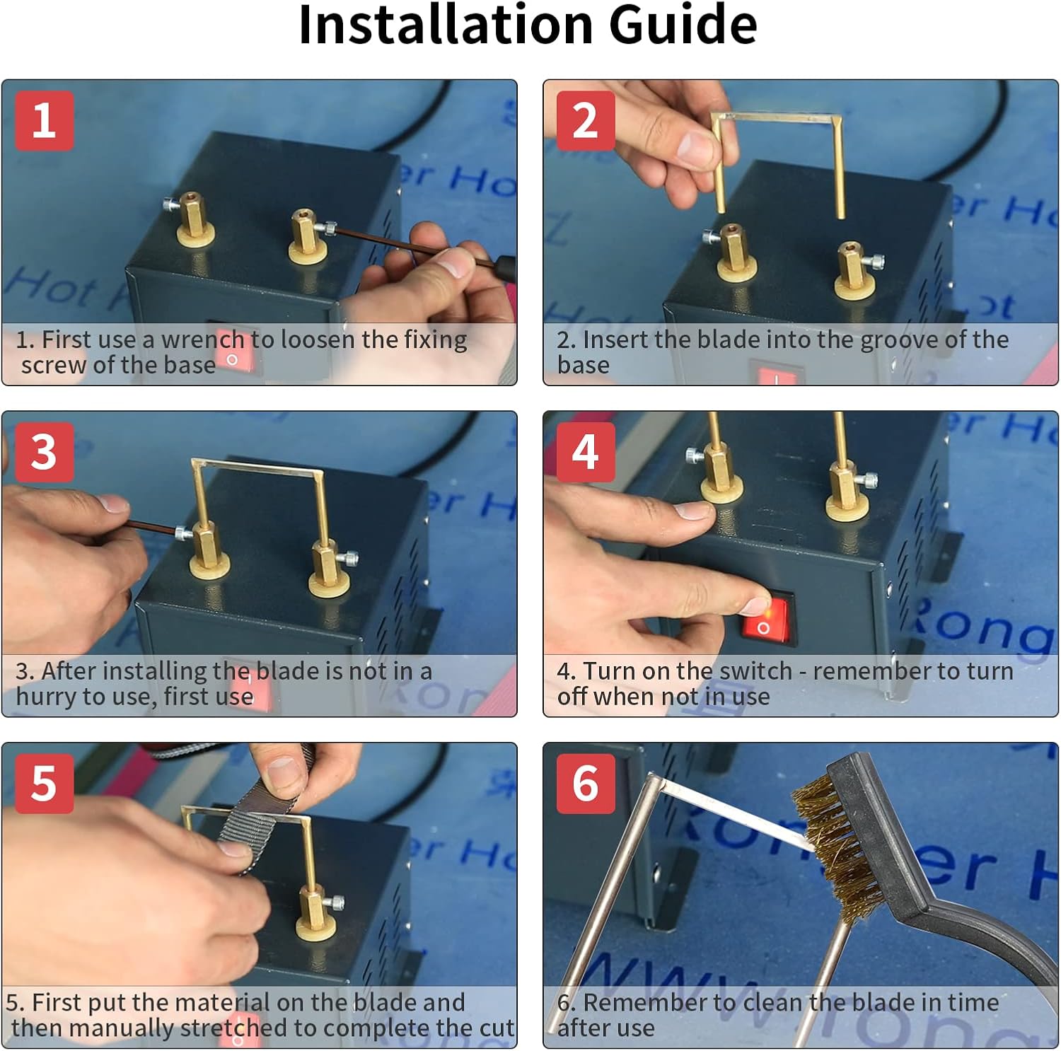 RONGTER Cortador de cuerda eléctrico sellador térmico  Cuchilla térmica para cortar trenzas, telas, cinchas, correas y cintas  Kit de herramientas