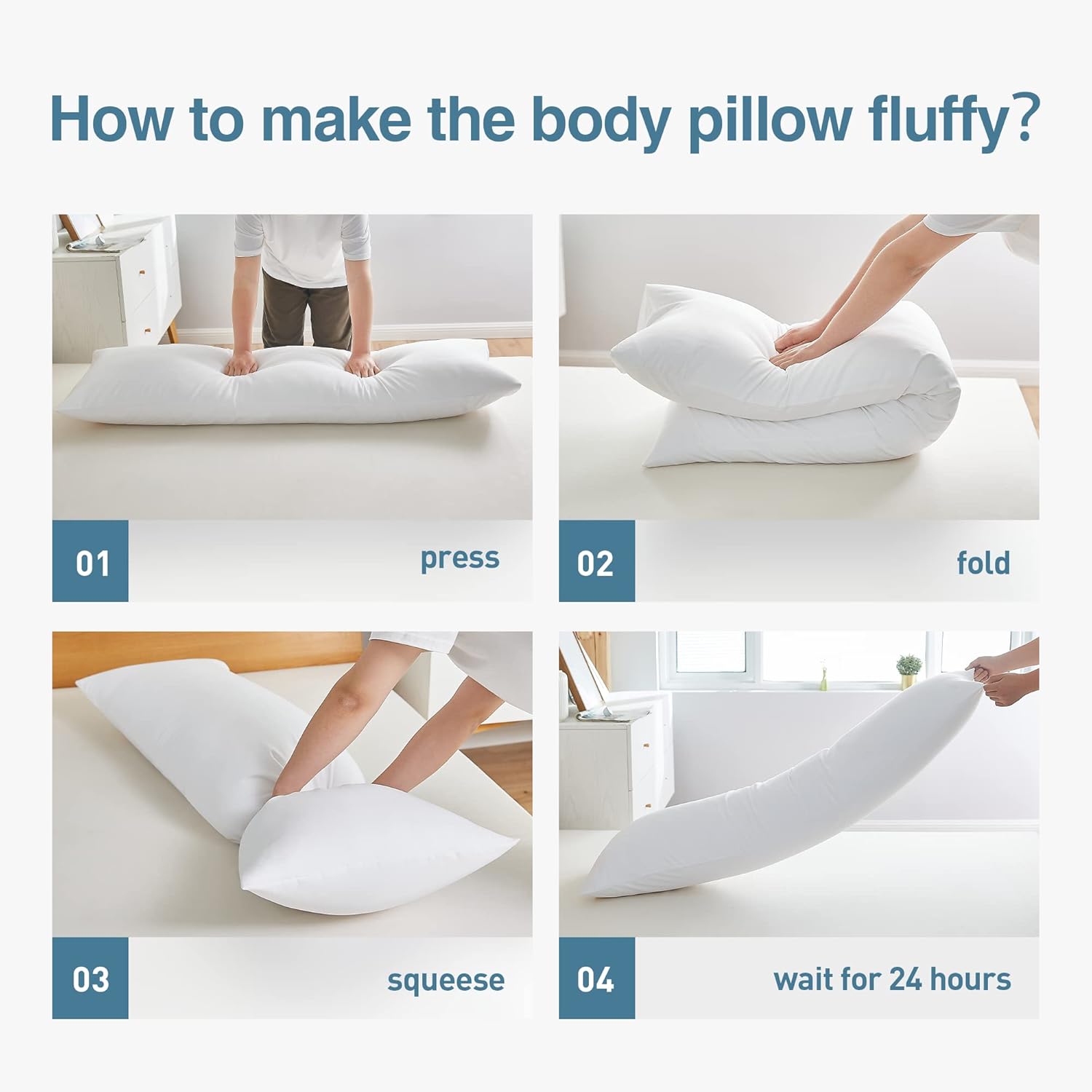 Acanva Almohada corporal esponjosa para adultos y embarazo, suave y larga almohada completa para dormir de lado