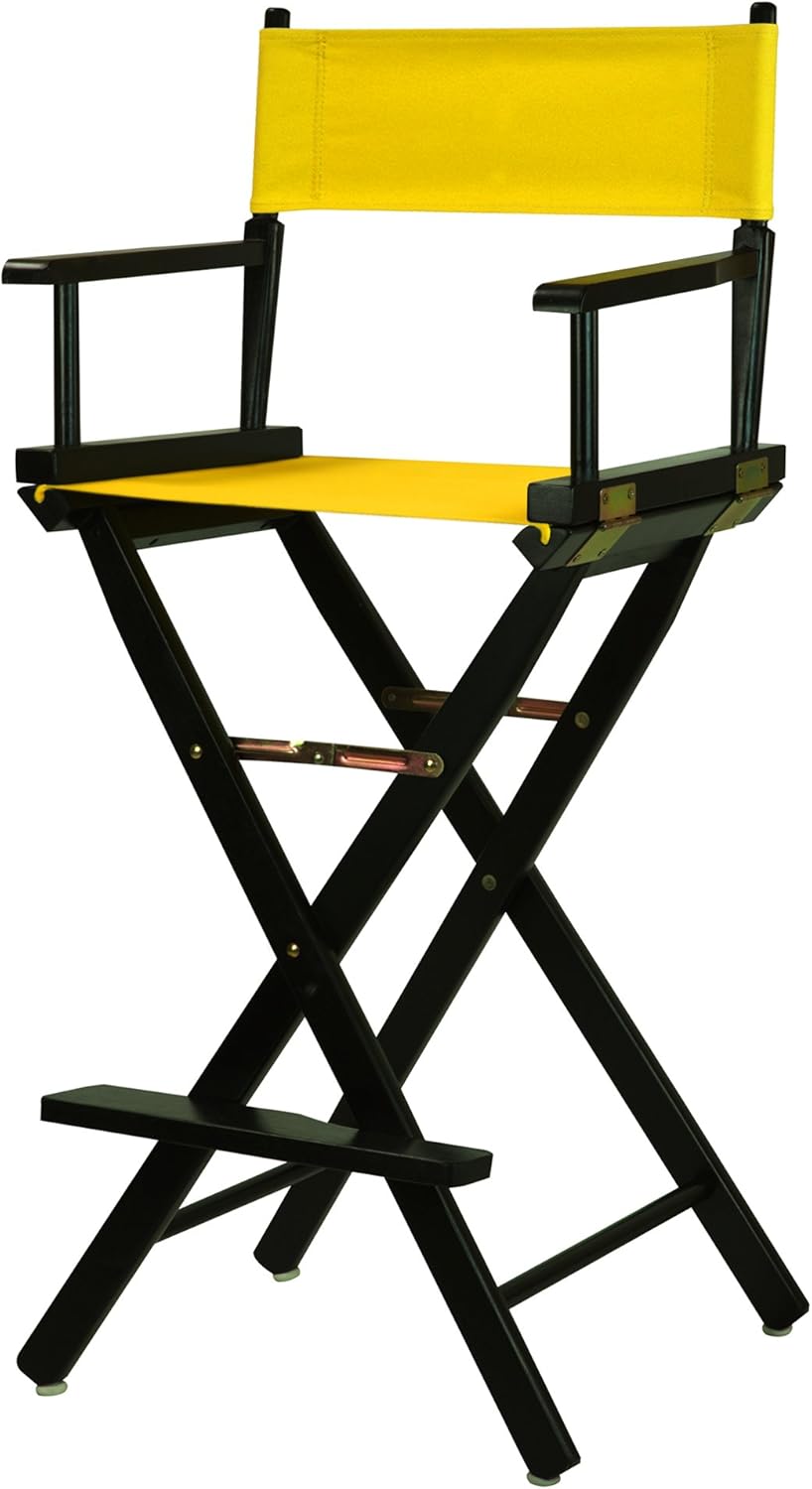 Casual Home 230-02021-34 – Silla de director de 30 in, marco negro, lona dorado, altura de barra
