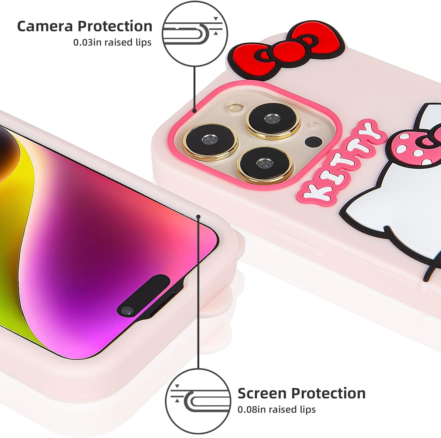 Funda compatible con iPhone 15 Pro Max, funda de silicona suave con personajes 3D de caricaturas para niños, niñas y mujeres