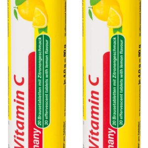 T&D Vitamina C alemana de 180 mg  40 tabletas efervescentes de bebida vegana  Sabor limón y lima  Hecho en Alemania T&D Vitamina C alemana de 180 mg  40 tabletas efervescentes de bebida vegana  Sabor limón y lima  Hecho en Alemania