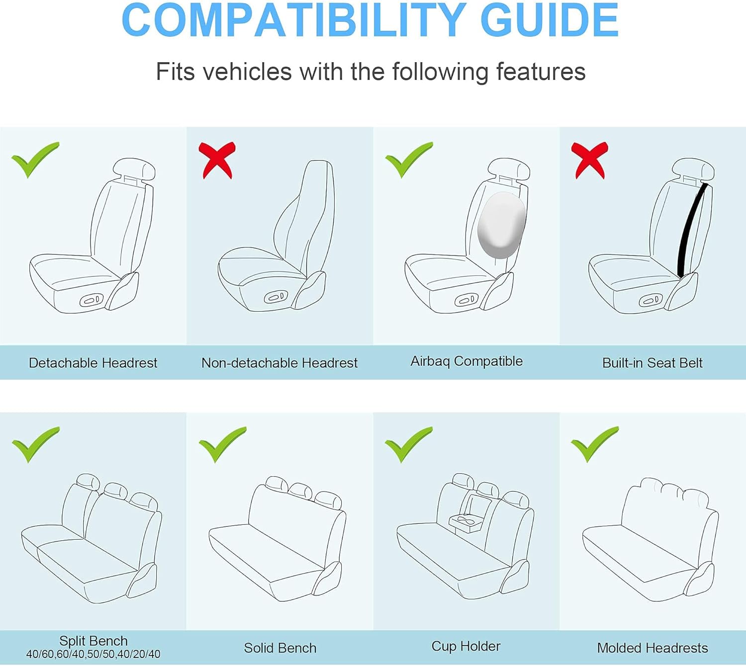 Juego completo de fundas de asiento de automóvil, funda de cojín antideslizante de piel sintética para vehículo, protectores impermeables para