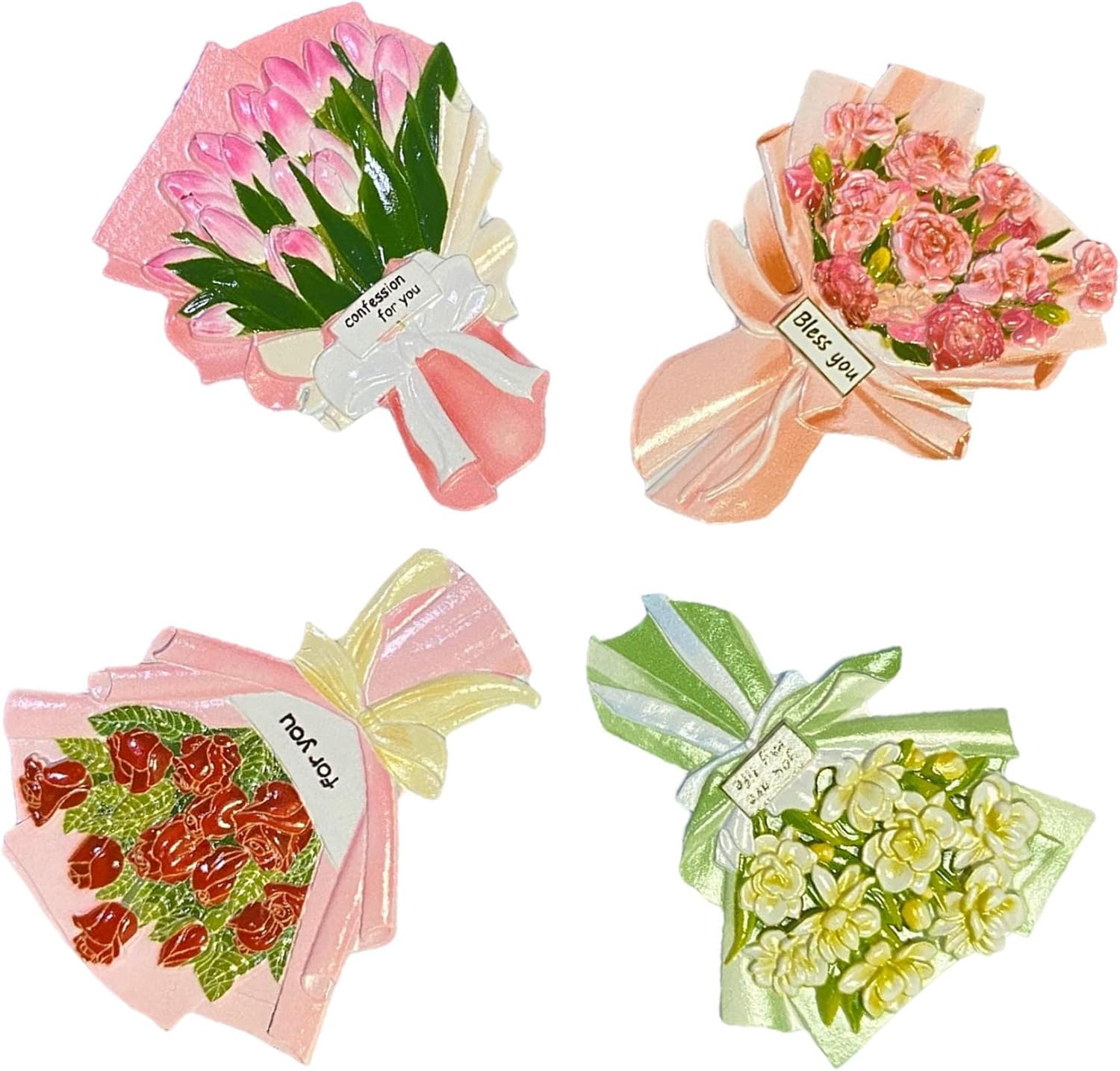 Bonito juego de imanes de resina para nevera, paquete de 4 imanes creativos y divertidos para refrigerador, decoración de cocina y oficina para