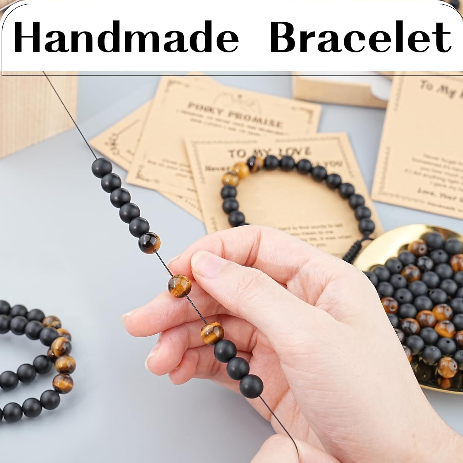 SUPHELPU Teen Boy Men Gifts for Christmas, New Year, Birthday, Valentine’s Day, Engagement, Anniversary, Graduation, Nature Stone Bangle Bracelets