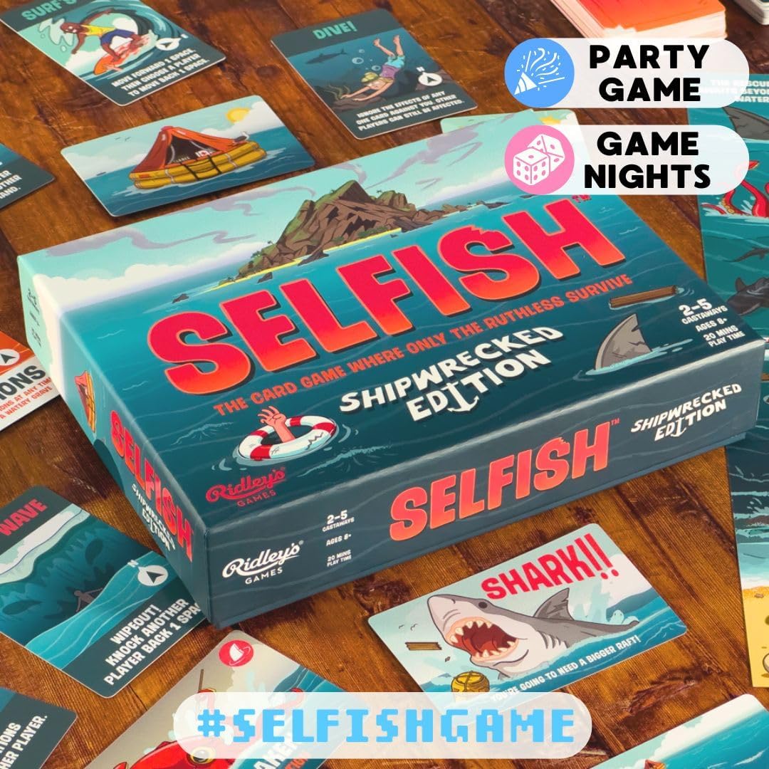 Ridley’s Juegos Juego de cartas egoísta edición náufrago  Juego de fiesta fácil de jugar para grupos  Ideal para 2-5 jugadores  Es una gran idea de