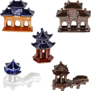 Juego de estatua de pagoda de 5 piezas, adornos de cerámica de micro paisaje, para accesorios de jardín en miniatura, decoración de acuarios, Juego de estatua de pagoda de 5 piezas, adornos de cerámica de micro paisaje, para accesorios de jardín en miniatura, decoración de acuarios,