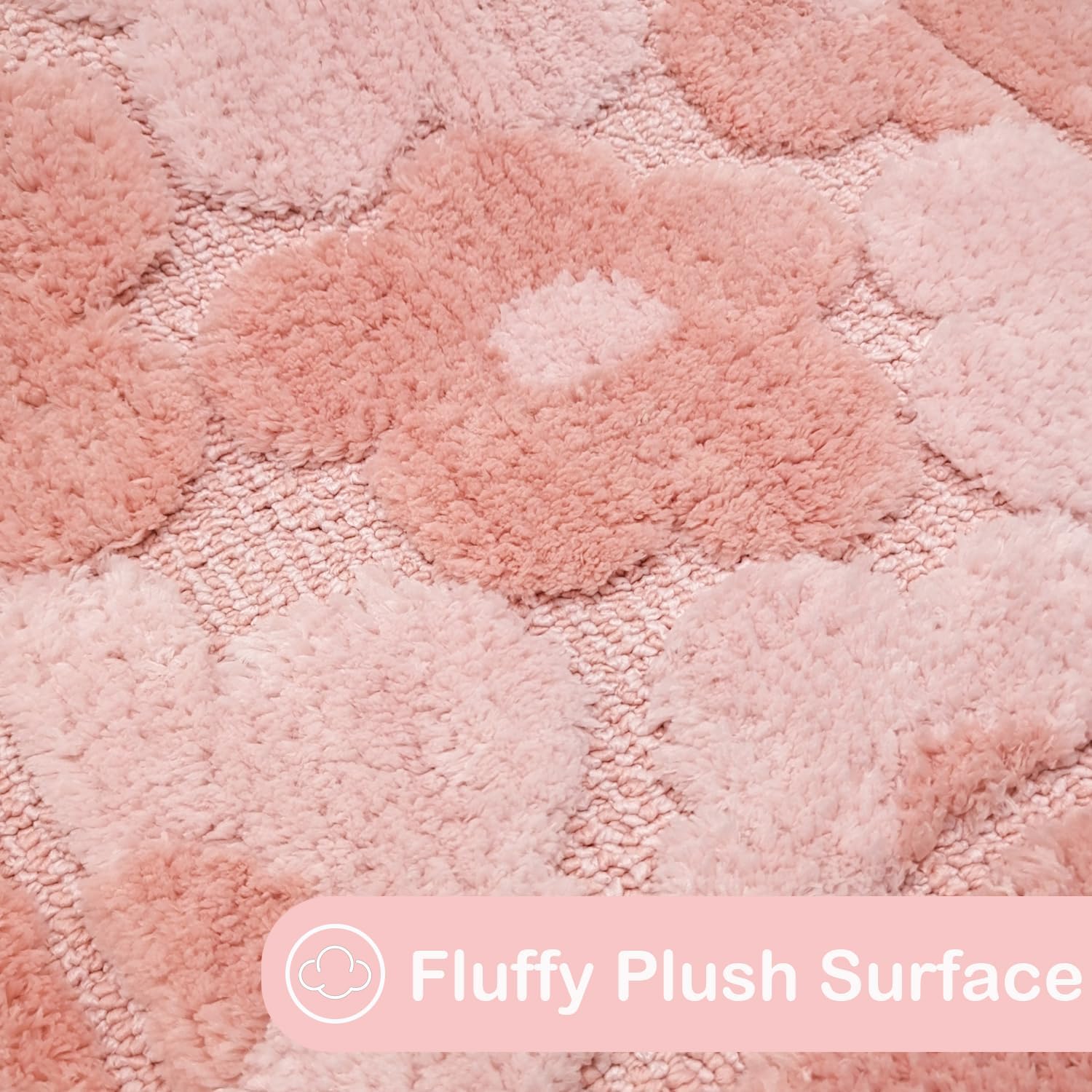 Tapete de baño con diseño de flores rosas, bonito tapete de baño de microfibra ultrasuave, antideslizante, súper absorbente de agua, de secado