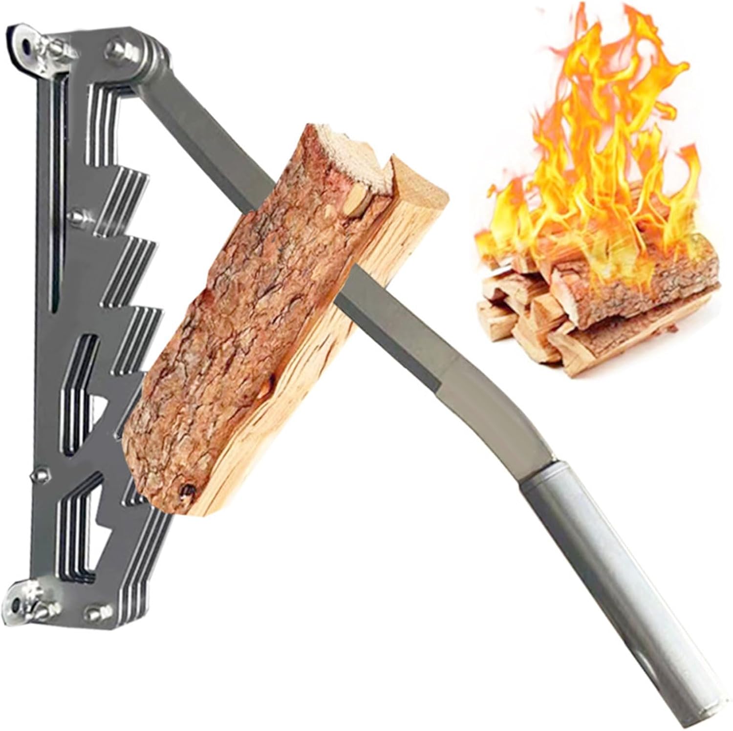 TOPINCN Divisor de madera montado en la pared con máquina de leña de acero al carbono, herramienta de división para divisor de leña en interiores o
