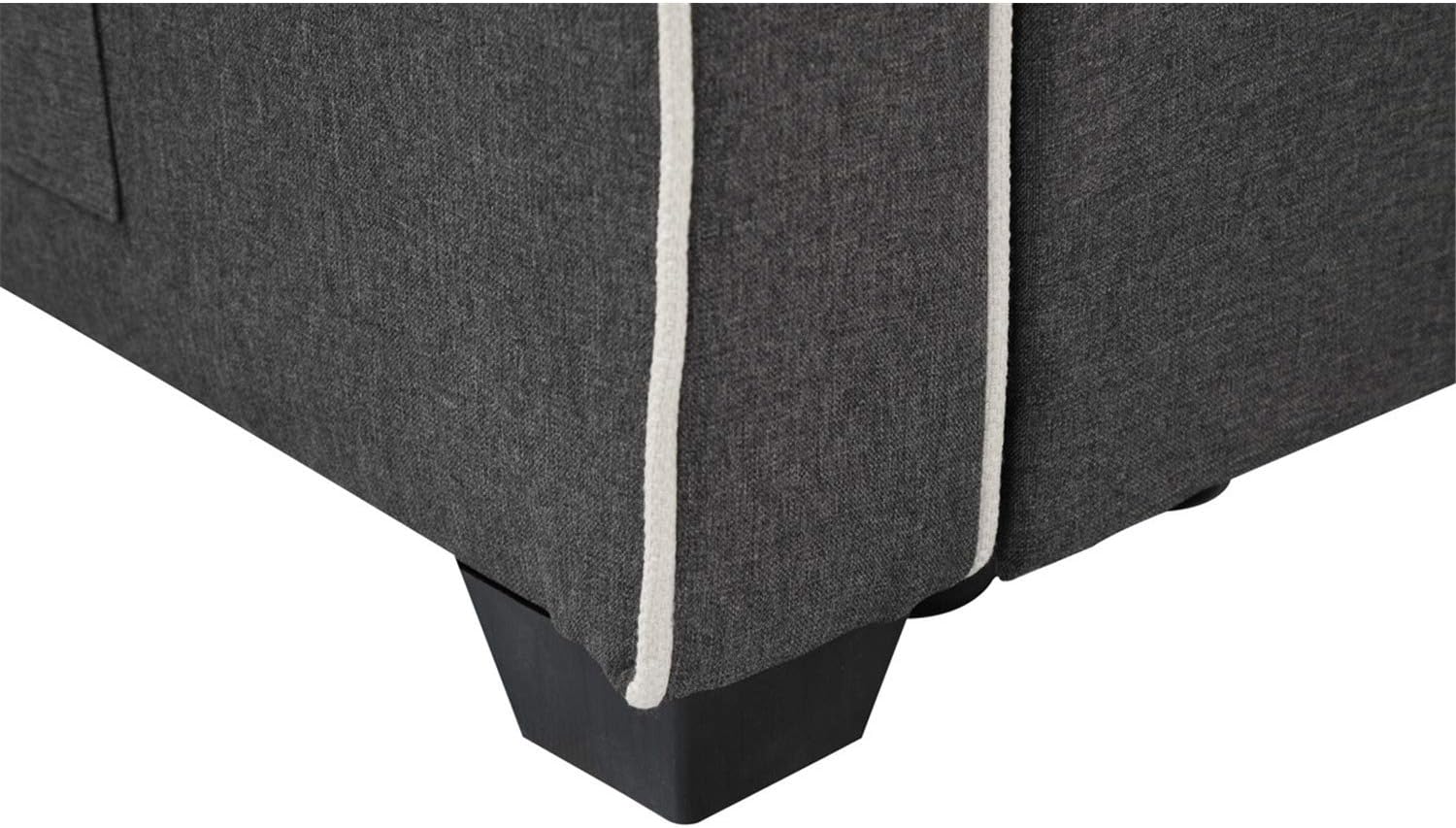 Lilola Home Cody – Sofá cama de tela con 2 puertos de carga USB y 4 almohadas decorativas, color gris