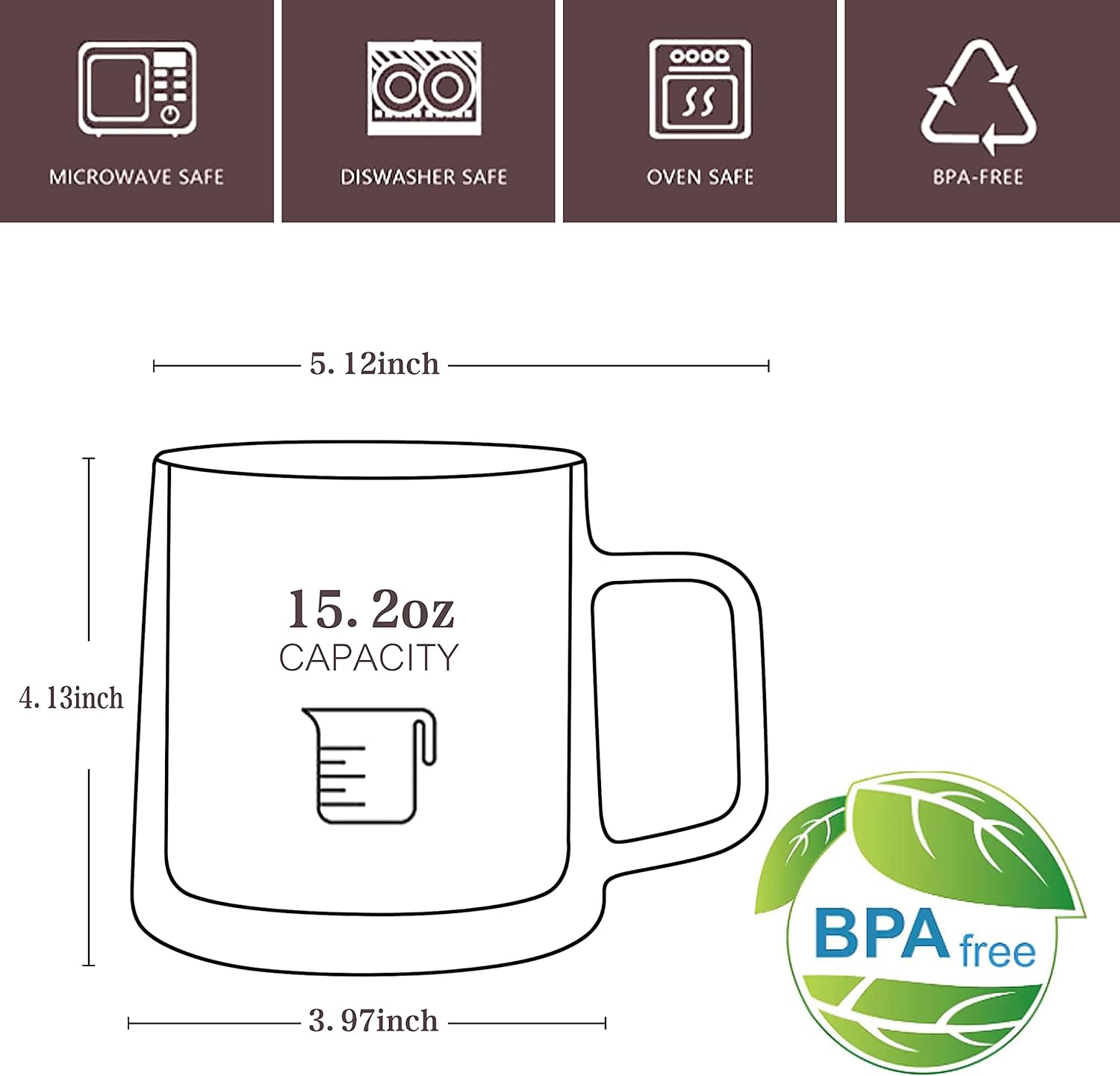 CNGLASS Tazas de café de vidrio de 15.2 onzas, tazas de vidrio aisladas de doble pared con asa, tazas de espresso transparentes para café con leche,