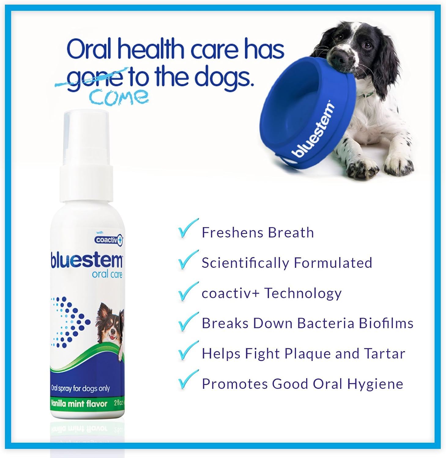 Dog Oral Spray Breath Freshener Pet Dental Teeth & Mouth Cleaning Spray That Treats All Dogs Bad Breath Smell When Breathing. Tooth Tartar + Plaque