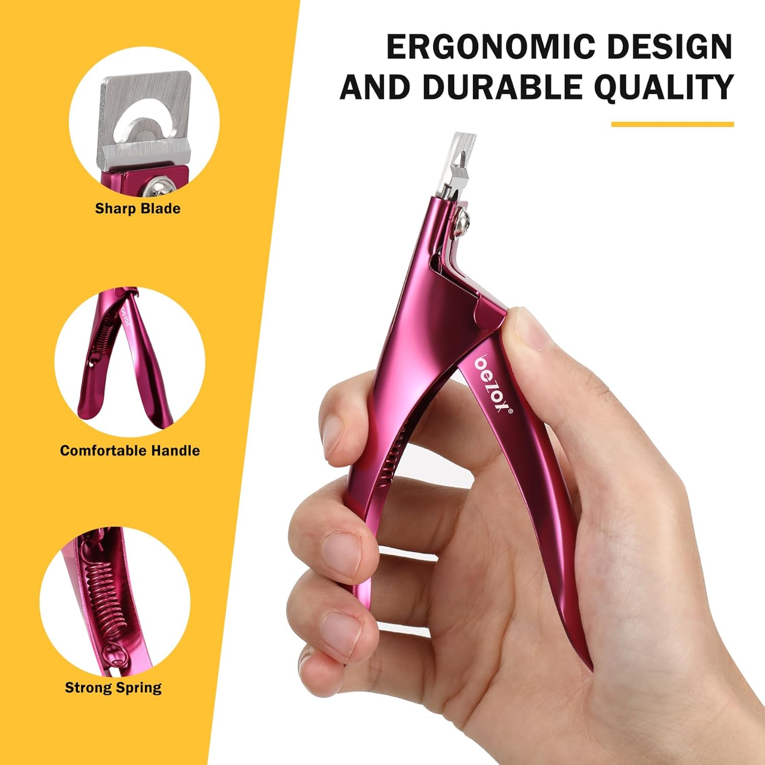 BEZOX Sharp Blade – Cortaúñas acrílicas, cortadores de puntas de uñas profesionales y de alta precisión, cortador de uñas postizas para puntas de