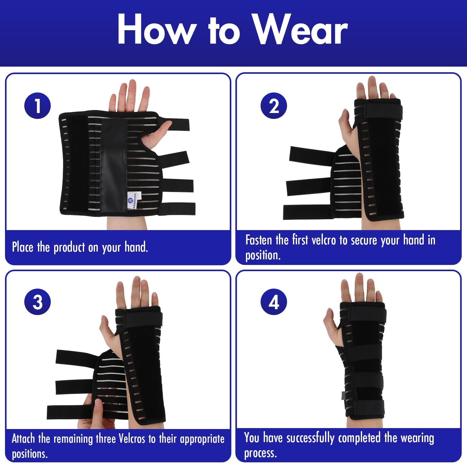 Muñequera de apoyo nocturno  Máximo alivio para túnel carpiano, tendinitis y artritis  Férula ajustable para manos derecha e izquierda  Negro (mano