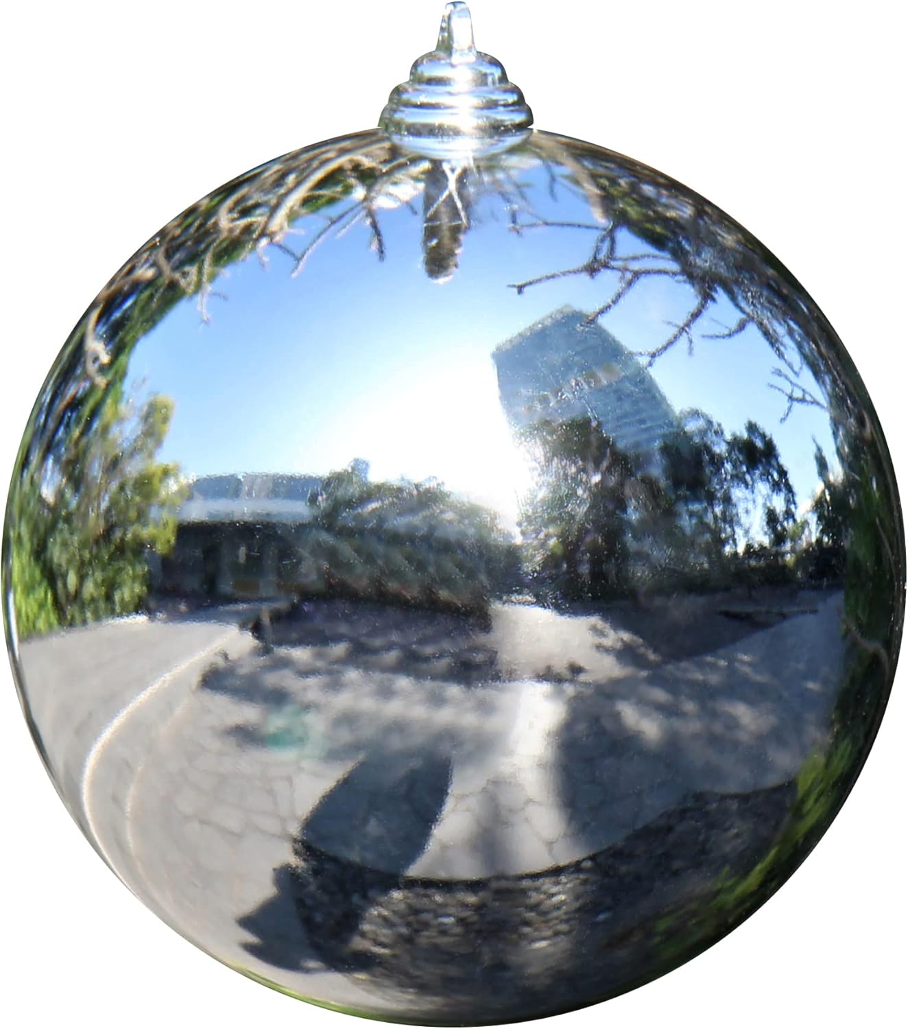 Esferas de adornos de Navidad de 7.1 pulgadas, decoraciones de Navidad grandes, árbol de Navidad, inastillables, grandes de color plateado, con lazo