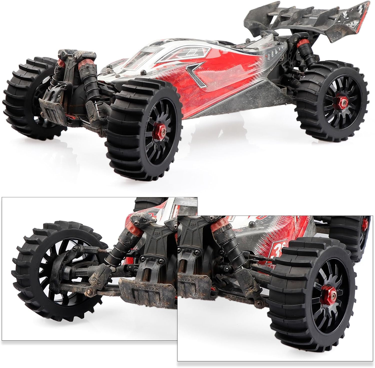 AIMROCK 4 unidades 18 RC Buggy Paddle neumáticos hexagonales 0.669 in ruedas para Traxxas Arrma Typhon 3S 6S Losi HPI Redcat nieve arena desierto