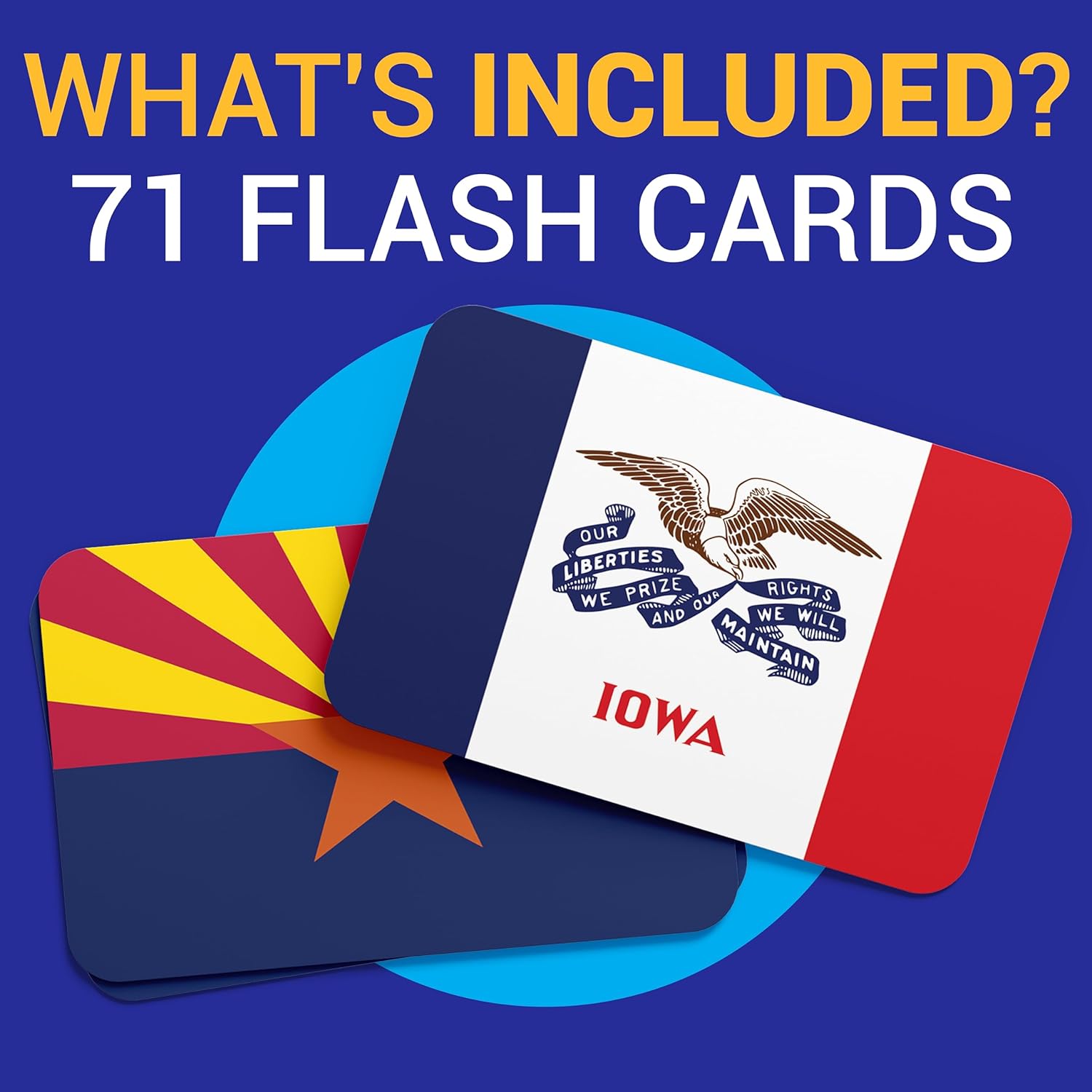 Briston 71 tarjetas flash divertidas de geografía y bandera de EE. UU. – Estados Unidos, territorios, tribus nativas y más – Historia, orígenes y
