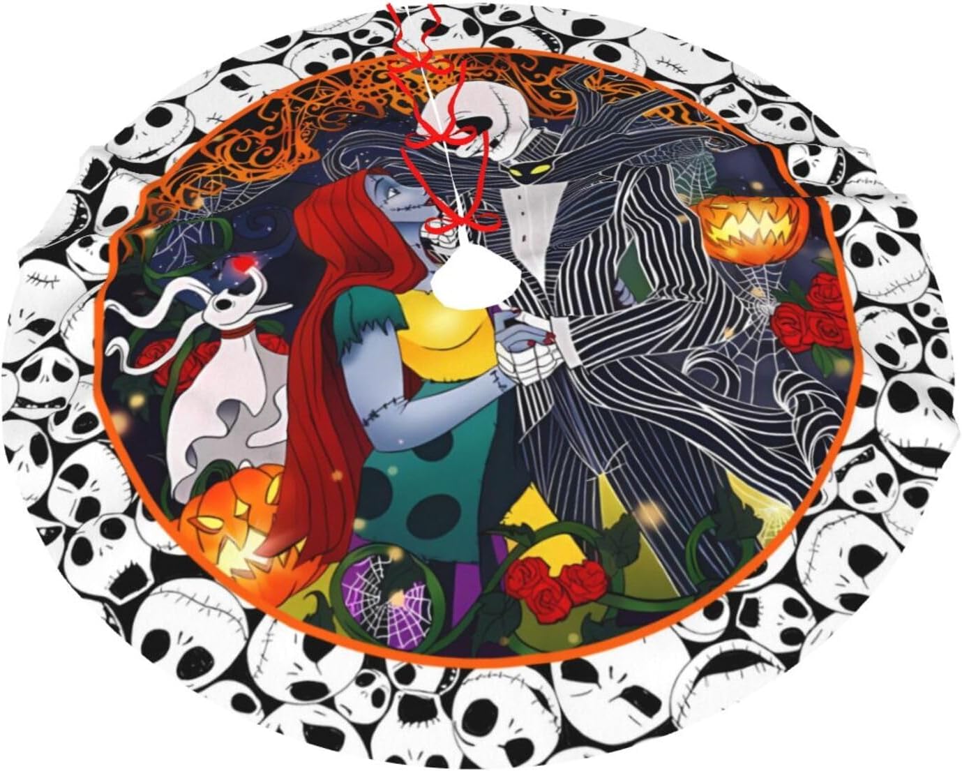 Falda de árbol de Acción de Gracias con calavera de Halloween, alfombra de 36 pulgadas para vacaciones, Año Nuevo, Halloween, Navidad, decoración de