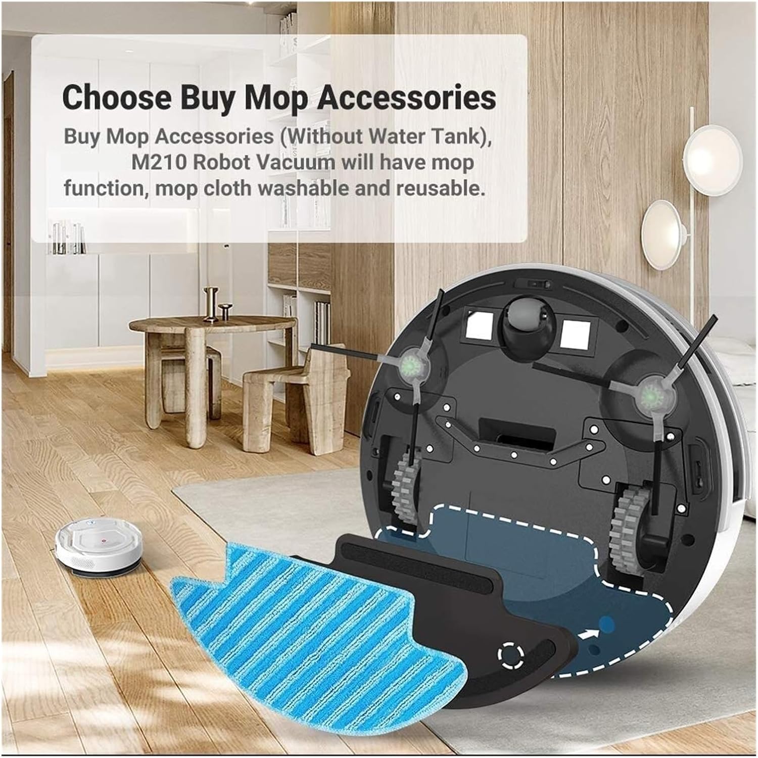 1 soportesoporte + 2 trapeadores compatibles con Lefant M210 M210B M213 o M210 Pro M210T o U180 M1 piezas de función de limpieza (color  M210 M210B